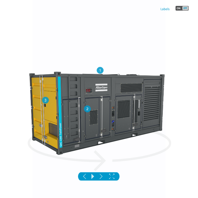 Atlas Copco QAC TwinPower™-generator opptil 1.100 kVA